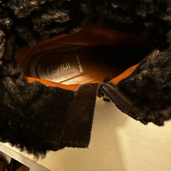 Fendi Zucca FF Logo Suede Combat Boots Size 5.5 (Euro 36.5) - Picture 8 of 12